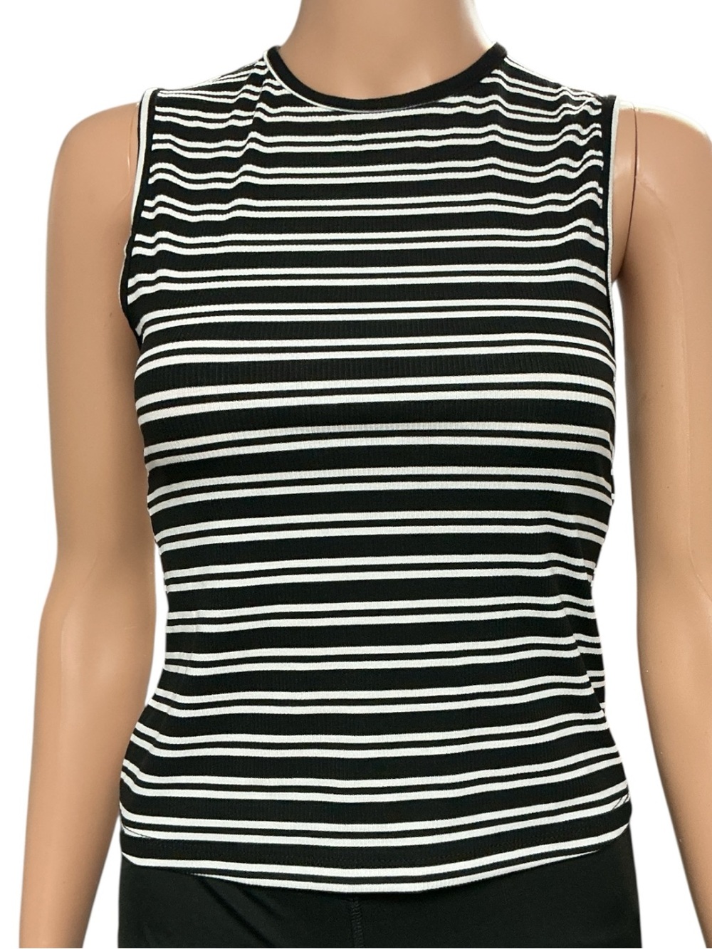 wild fable - NWT - Black & White Striped Ribbed Sleeveless Tank